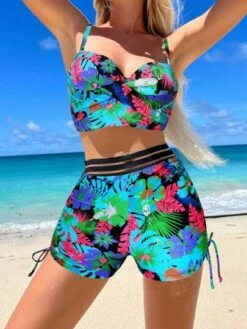 Tropical Print Push Up Shorts Bikini Swimsuit -Curated Swimwear 16831784925e9d160242312d3b7d67c7e99b727f0a thumbnail 405x552