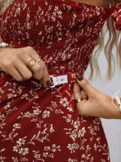 SHEIN Maternity Ditsy Floral Print Off Shoulder Top & Split Thigh Skirt -Curated Swimwear 16832021331093a8acb28b7f8e6d3a47a8cd11a871 thumbnail 405x552