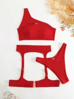 BOUDOIRCORE Cut Out One Shoulder Bikini Swimsuit With 1pair Leg Ring -Curated Swimwear 16832505860fa9f9c2a3fa6482bf74d5dd8ec820eb thumbnail 405x552