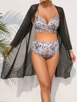 SHEIN Maternity Leopard Print Crisscross Bikini Swimsuit With Kimono -Curated Swimwear 16832535464c3ae9e981ff16cf00e5fbb7e49352a8 thumbnail 405x552