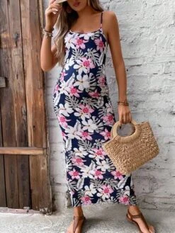 SHEIN Maternity Tropical Print Cami Dress -Curated Swimwear 1683273191f1178139b6767c7661e7f336c7cc0a52 thumbnail 405x552