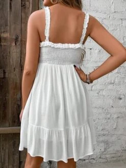 SHEIN Maternity Tie Front Ruffle Hem Cami Dress