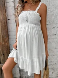 SHEIN Maternity Tie Front Ruffle Hem Cami Dress -Curated Swimwear 1683273398d25daa4a1b77b273c59f6cb13f193cbf thumbnail 405x552