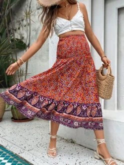 SHEIN Maternity Floral Print Ruffle Hem Skirt -Curated Swimwear 16832734356915b3788dc8ddc819233043515d9dcf thumbnail 405x552