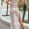 SHEIN VCAY Hollow Out Split Thigh Cover Up Dress Without Bikini -Curated Swimwear 1683538001624b9183369b0752a5ee116d6cb8b708 thumbnail 405x552
