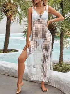 SHEIN VCAY Hollow Out Split Thigh Cover Up Dress Without Bikini -Curated Swimwear 1683538015dd81b8fd559697337b3ee7fb4d2eb4bd thumbnail 405x552