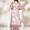 SHEIN Mulvari Floral Print Puff Sleeve Organza Overlay Dress -Curated Swimwear 168359718031c20109f1485161598b5a0d51140339 thumbnail 405x552