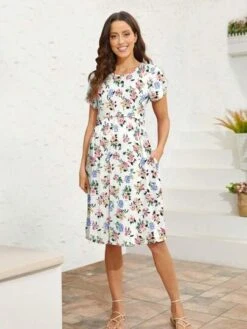 Maternity Allover Floral Print Nursing Dress -Curated Swimwear 168361462954fd81bd07bcc9023cb9ec364c59601f thumbnail 405x552