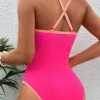 SHEIN Contrast Binding Crisscross Backless One Piece Swimsuit -Curated Swimwear 1683684077db94d47d00360ccaa4ee9722066e4c99 thumbnail 405x552