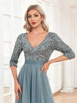 Contrast Sequin Mesh Hem Party Dress -Curated Swimwear 1683695919b16a2c0ed35d10227c2823da211083ff thumbnail 405x552