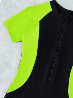 Colorblock Zipper Front One Piece Swimsuit -Curated Swimwear 16837936692dccff49d0701c6cd1fd23b4f2531768 thumbnail 405x552