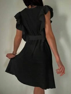 Ruffle Trim Belted Cover Up Dress