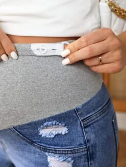 SHEIN Maternity Wideband Waist Ripped Raw Hem Skinny Jeans -Curated Swimwear 1683856040bb5ab44676836f135920e69c989aebd1 thumbnail 405x552