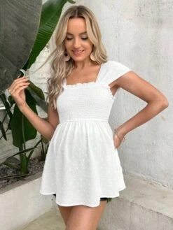 SHEIN Maternity Swiss Dot Frill Trim Peplum Blouse -Curated Swimwear 1683867997d557ae7512e3831064c4677ffc78c314 thumbnail 405x552