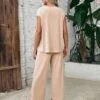 SHEIN Maternity Solid Tee & Adjustable Waist Pants -Curated Swimwear 168408362052cbff6fb4c38f57b4bbe3765c052c6a thumbnail 405x552