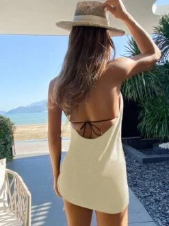 Drawstring Side Cover Up Dress