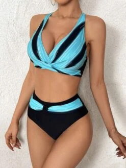 SHEIN DD+ Colorblock High Waisted Bikini Swimsuit -Curated Swimwear 16841152240fa3d31807462c3cb33d27a5602f183b thumbnail 405x552