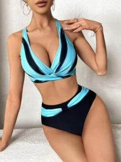 SHEIN DD+ Colorblock High Waisted Bikini Swimsuit -Curated Swimwear 1684115227ac94c11683caddde6b89d989e75fb93b thumbnail 405x552