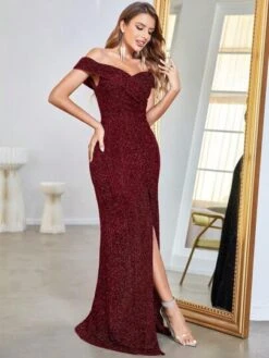 Cold Shoulder Split Thigh Glitter Formal Dress -Curated Swimwear 16841164754f1798d9cb8dca9eecce843e3d8f5211 thumbnail 405x552