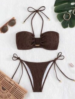 Smocked Tie Side Bikini Swimsuit -Curated Swimwear 16841279989cb40e7d33ffc9cc78fd09e11b40aa0a thumbnail 405x552
