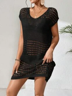 Hollow Out Batwing Sleeve Cover Up Dress Without Bikini -Curated Swimwear 1684149962f04c778cacca7fba60fe7db66051e50d thumbnail 405x552