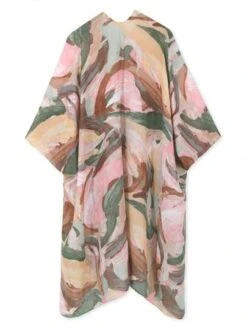 Allover Print Open Front Kimono