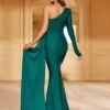 One Shoulder Draped Side Mermaid Hem Formal Dress -Curated Swimwear 16843392852e20368bb8ba1a7338a55b3872fca96c thumbnail 405x552