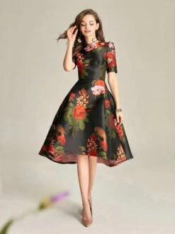 Floral Print Puff Sleeve Party Dress -Curated Swimwear 16843393463feea6d035a13a00641886f707ed7908 thumbnail 405x552