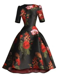 Floral Print Puff Sleeve Party Dress -Curated Swimwear 16843393483becc7bc337026a5265cef804e86a521 thumbnail 405x552