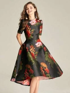 Floral Print Puff Sleeve Party Dress -Curated Swimwear 16843393526a39f863d66b6154bb06863e888325fd thumbnail 405x552