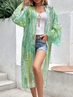 SHEIN LUNE Leopard & Zebra Striped Print Open Front Kimono -Curated Swimwear 1684720768f62094d469679c128326f83f30d7c575 thumbnail 405x552