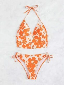 SHEIN Floral Print Halter Tie Side Bikini Swimsuit -Curated Swimwear 1684721297b89597b4d4d13265be15d26abc2136bd thumbnail 405x552