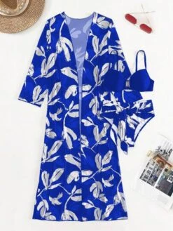 Tropical Print Push Up Bikini Swimsuit With Kimono -Curated Swimwear 1684746890e0b2647790a27ff8a8f2d9e8bfae5f9b thumbnail 405x552