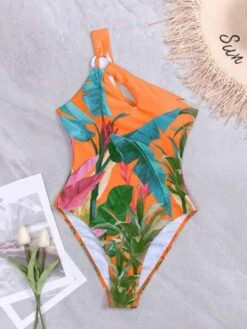 Tropical Print Ring Linked One Shoulder One Piece Swimsuit -Curated Swimwear 1684750375fcb2f215d26767df1cf4b382b8456aa4 thumbnail 405x552