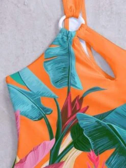 Tropical Print Ring Linked One Shoulder One Piece Swimsuit -Curated Swimwear 1684750380af208dd1493c29016c0e088e9652c02b thumbnail 405x552