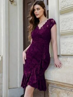 MIUSOL Solid Ruffle Trim Wrap Hem Party Dress -Curated Swimwear 16848054743b58d81abdbed208770ff4097fc70e73 thumbnail 405x552