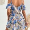 SHEIN VCAY Floral Print Cold Shoulder Dress -Curated Swimwear 16848129213bc69f11bb7ee6630ee2c31a720acee4 thumbnail 405x552