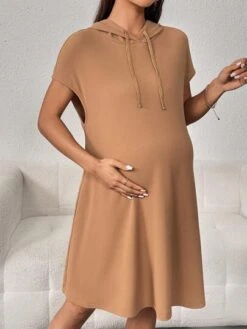 SHEIN Maternity Batwing Sleeve Drawstring Hooded Dress -Curated Swimwear 168483789073baf34413e6da94dfe1f150ca1ceeb7 thumbnail 405x552