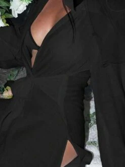 Solid Tie Front Kimono -Curated Swimwear 168489204507c427633f5187110bebbb75a29f59dc thumbnail 405x552