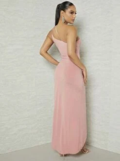 SHEIN X NFE One Shoulder Wrap Hem Dress