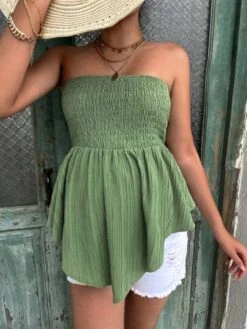 SHEIN Maternity Solid Tube Top -Curated Swimwear 16849178234f987f022bd72cdda6651a01245ffd11 thumbnail 405x552