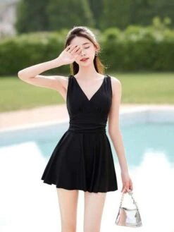 Criss Cross Ruched Ruffle Hem One Piece Swimsuit -Curated Swimwear 16850053228d6e00b2a57b5b5418f1a9947a59244b thumbnail 405x552