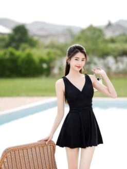 Criss Cross Ruched Ruffle Hem One Piece Swimsuit -Curated Swimwear 1685005324cac2e26b2fb4593cb07187b44e4ab69b thumbnail 405x552