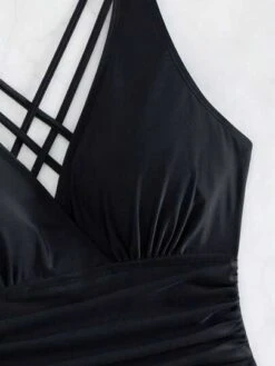 Criss Cross Ruched Ruffle Hem One Piece Swimsuit -Curated Swimwear 1685005329781c5e41bd405d9f6b1b263c291b879e thumbnail 405x552