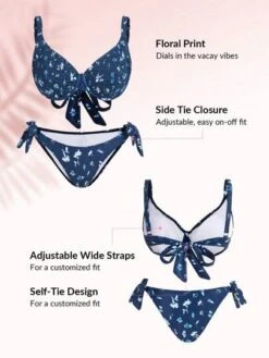 SHEIN DD+ Floral Print Smocked Underwire Bikini Top -Curated Swimwear 168500787383efba275da76cabe40d380e852c4014 thumbnail 405x552