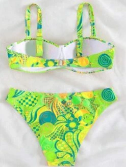 Allover Print Underwire Bikini Swimsuit