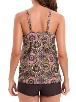 Floral Print Knot Front Bikini Swimsuit