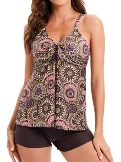 Floral Print Knot Front Bikini Swimsuit -Curated Swimwear 16851108177923f0cca734081031a66151ff9baebf thumbnail 405x552