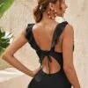 Ruffle Trim Ruched One Piece Swimsuit -Curated Swimwear 1685150347eea832b026f5854f64d50760153a78c3 thumbnail 405x552