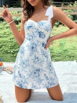 SHEIN WYWH Floral Print Tie Shoulder Cami Dress -Curated Swimwear 168532649744a2e539536aeea71844e98c2a7e39e1 thumbnail 405x552